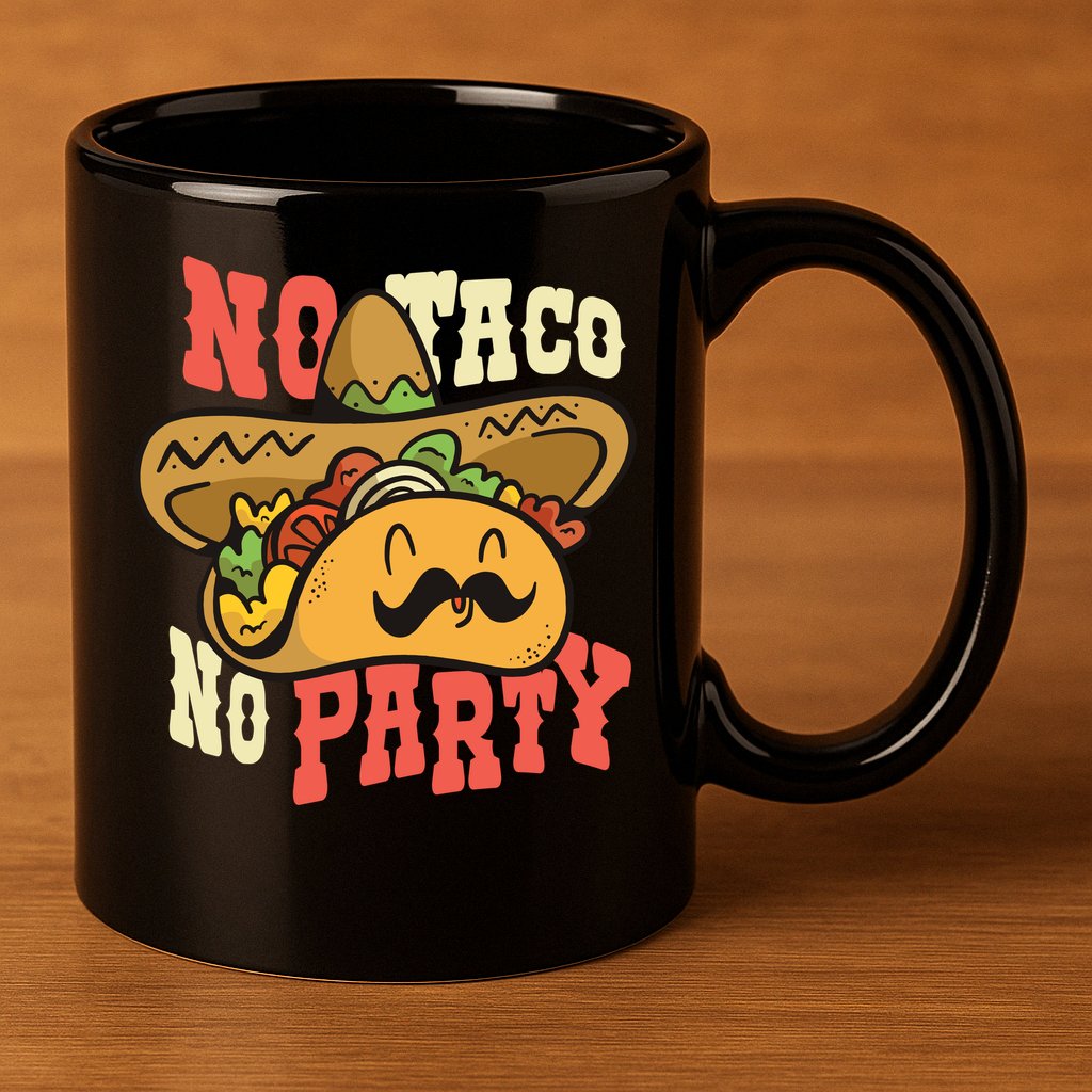No Taco No Party 11oz C Handle Ceramic Mug