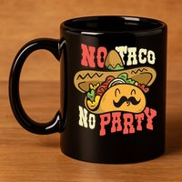 No Taco No Party 11oz C Handle Ceramic Mug