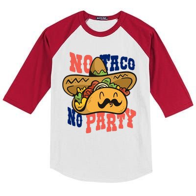 No Taco No Party Kids Colorblock Raglan Jersey