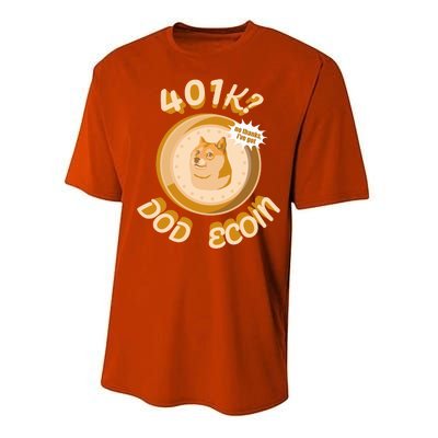 No Thanks I've Got Dogecoin Performance Sprint T-Shirt