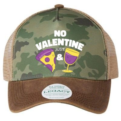 No Valentine Just Pizza And Wine Legacy Tie Dye Trucker Hat