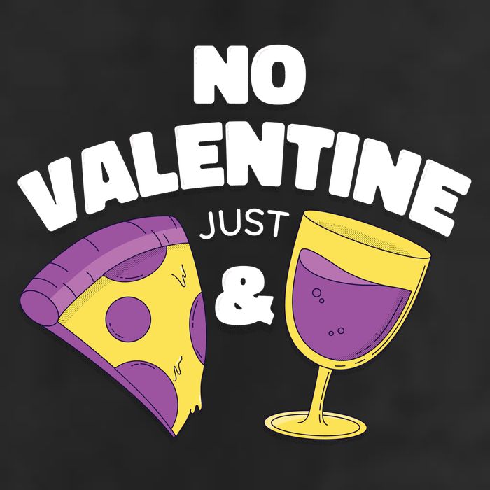 No Valentine Just Pizza And Wine 7 Panel Mesh Trucker Snapback Hat