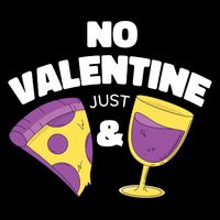 No Valentine Just Pizza And Wine Flexfit Unipanel Trucker Cap