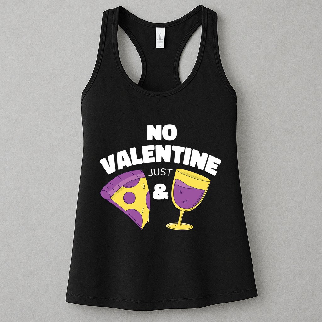 No Valentine Just Pizza And Wine Womens Tank Top