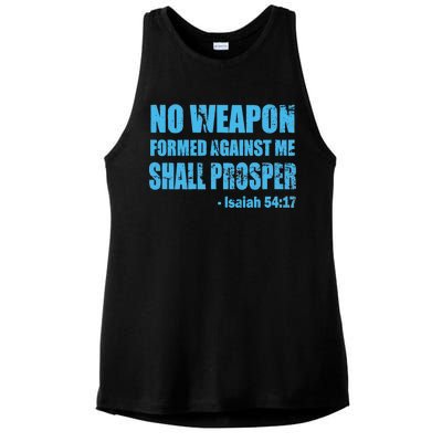 No Weapon Formed Against Me Shall Prosper Isaiah Ladies PosiCharge Tri-Blend Wicking Tank