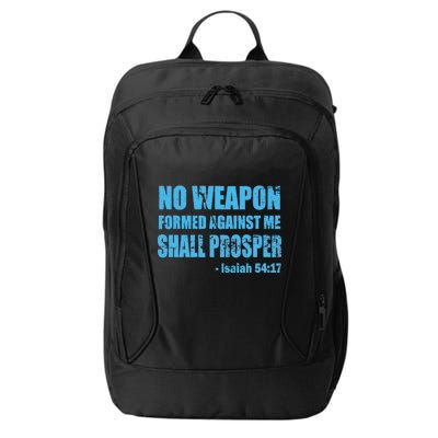 No Weapon Formed Against Me Shall Prosper Isaiah City Backpack