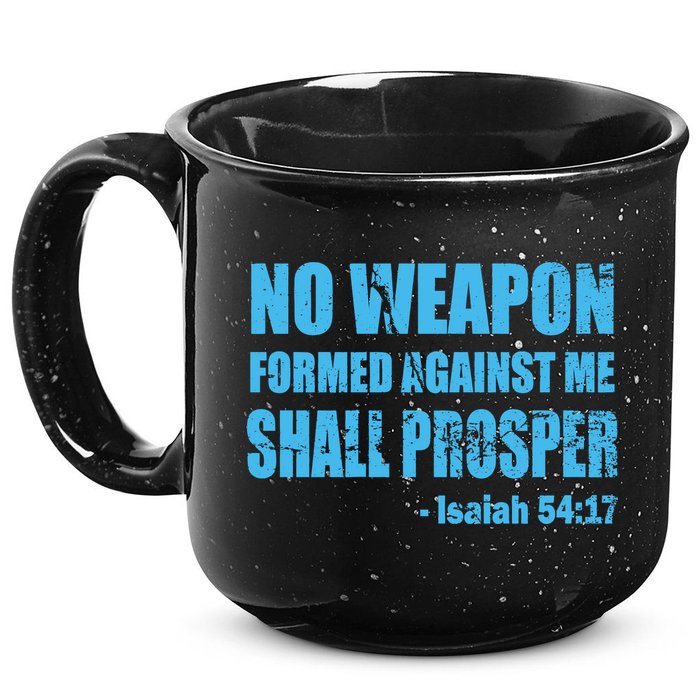 No Weapon Formed Against Me Shall Prosper Isaiah 15oz Campfire Ceramic Mug