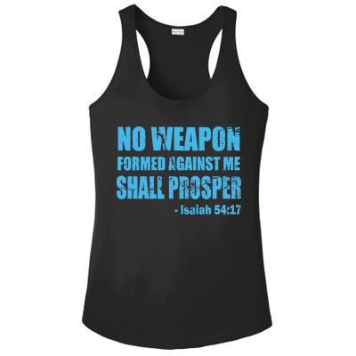 No Weapon Formed Against Me Shall Prosper Isaiah Ladies PosiCharge Competitor Racerback Tank