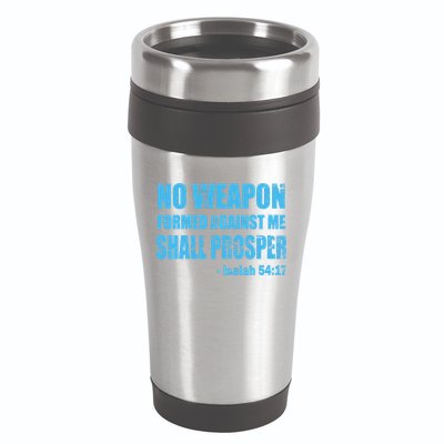 No Weapon Formed Against Me Shall Prosper Isaiah 16oz Travel Tumbler