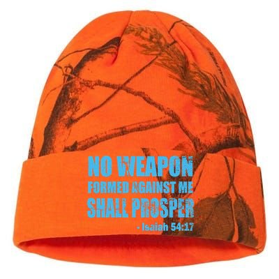 No Weapon Formed Against Me Shall Prosper Isaiah Kati Licensed 12" Camo Beanie