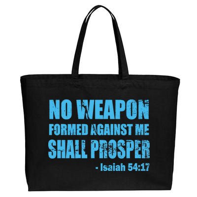 No Weapon Formed Against Me Shall Prosper Isaiah Cotton Canvas Jumbo Tote