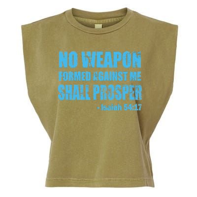 No Weapon Formed Against Me Shall Prosper Isaiah Garment-Dyed Women's Muscle Tee