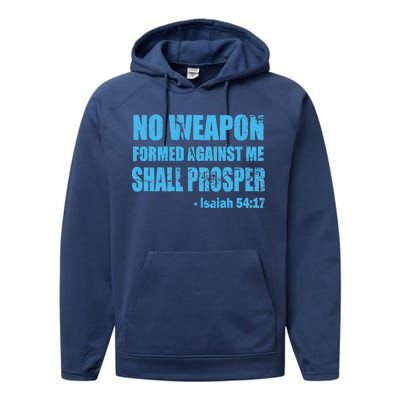 No Weapon Formed Against Me Shall Prosper Isaiah Performance Fleece Hoodie