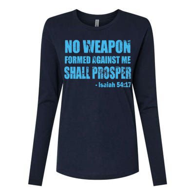 No Weapon Formed Against Me Shall Prosper Isaiah Womens Cotton Relaxed Long Sleeve T-Shirt