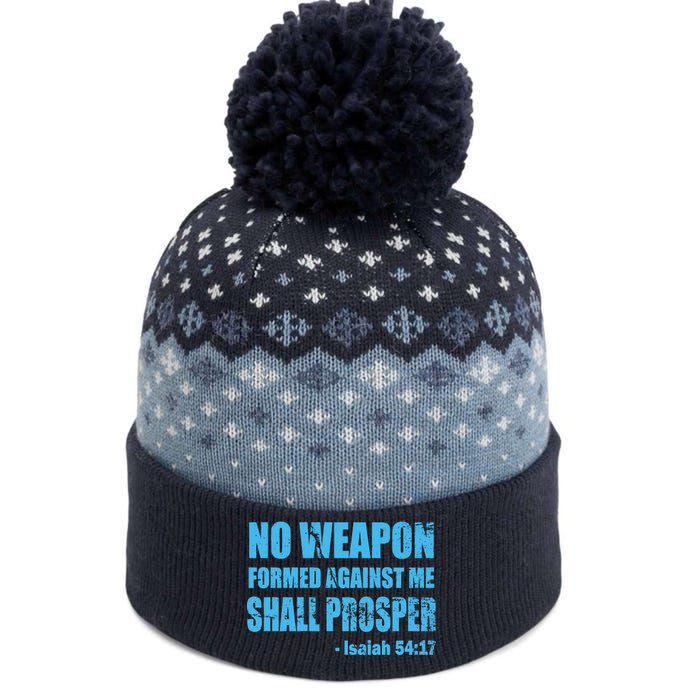 No Weapon Formed Against Me Shall Prosper Isaiah The Baniff Cuffed Pom Beanie