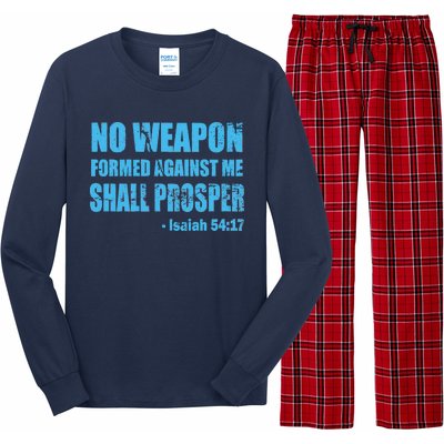 No Weapon Formed Against Me Shall Prosper Isaiah Long Sleeve Pajama Set