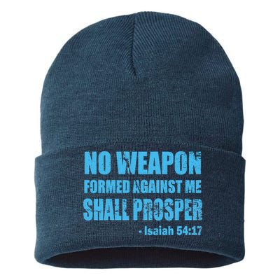 No Weapon Formed Against Me Shall Prosper Isaiah Sustainable Knit Beanie