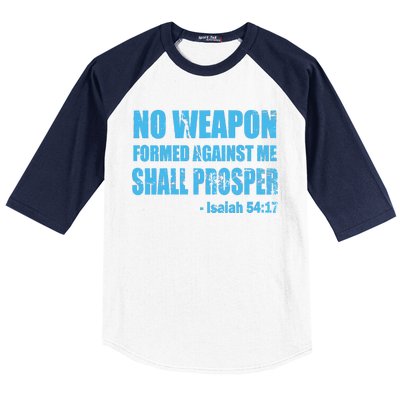 No Weapon Formed Against Me Shall Prosper Isaiah Baseball Sleeve Shirt