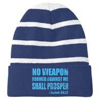 No Weapon Formed Against Me Shall Prosper Isaiah Striped Beanie with Solid Band