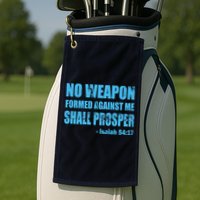 No Weapon Formed Against Me Shall Prosper Isaiah Golf Towel