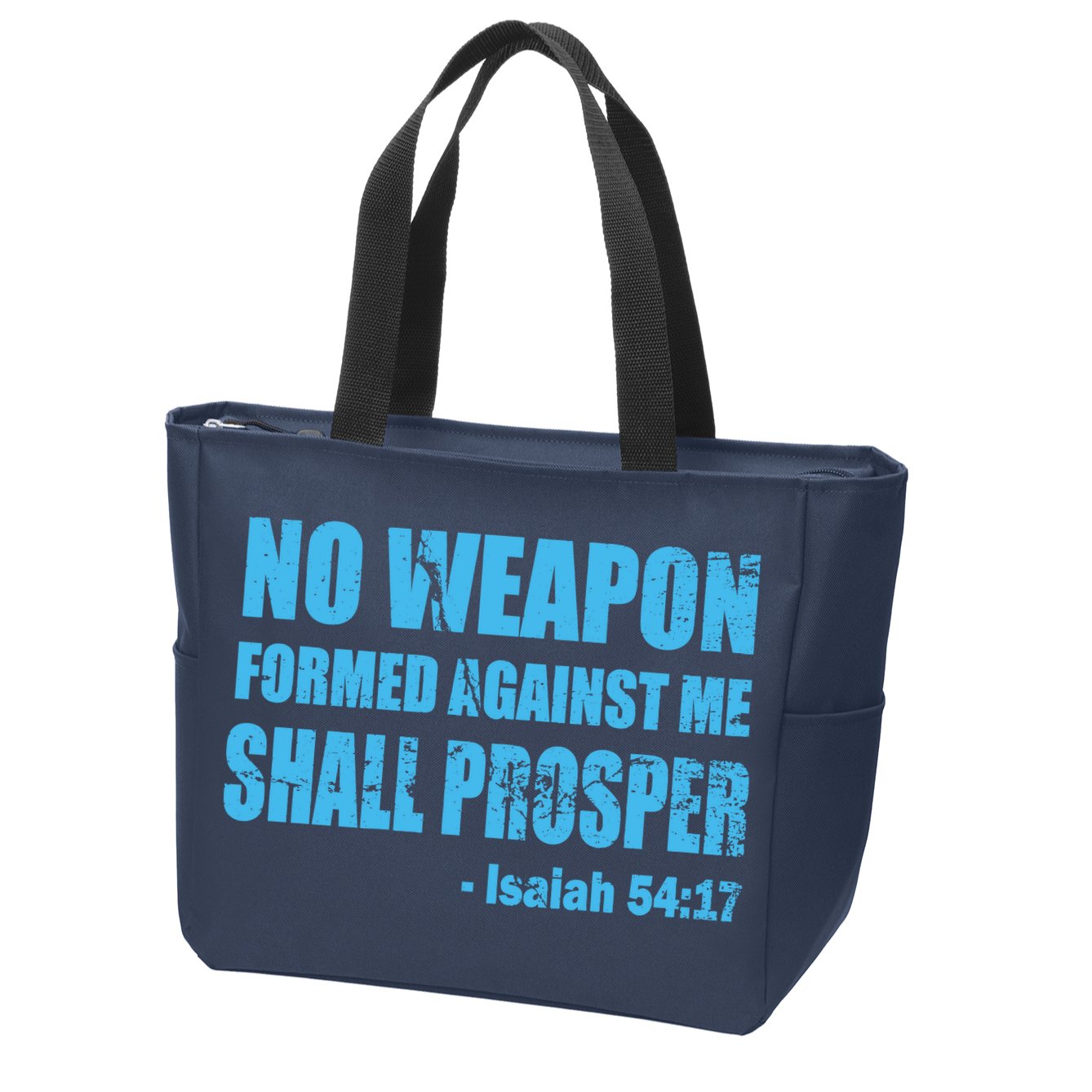 No Weapon Formed Against Me Shall Prosper Isaiah Zip Tote Bag