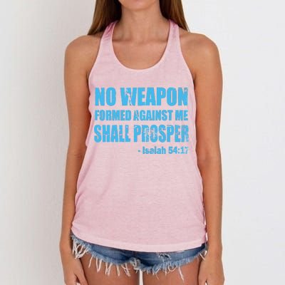 No Weapon Formed Against Me Shall Prosper Isaiah Women's Knotted Racerback Tank