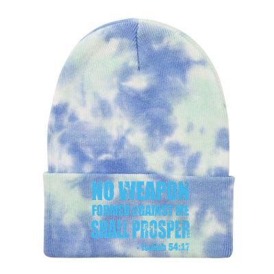 No Weapon Formed Against Me Shall Prosper Isaiah Tie Dye 12in Knit Beanie