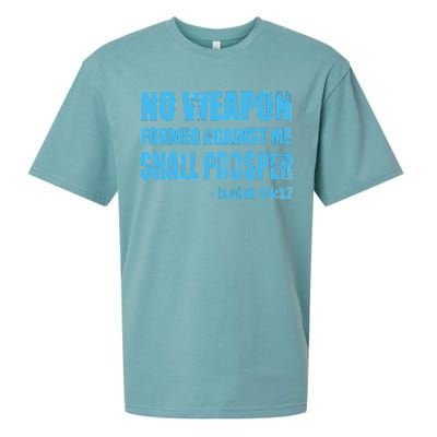 No Weapon Formed Against Me Shall Prosper Isaiah Sueded Cloud Jersey T-Shirt