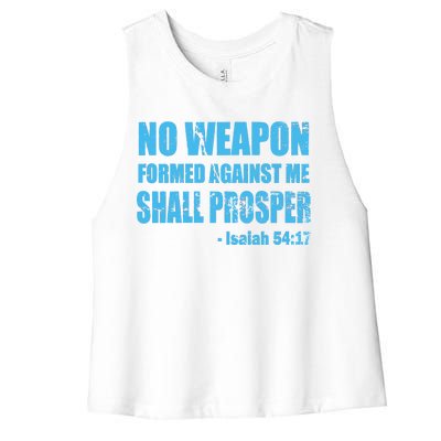 No Weapon Formed Against Me Shall Prosper Isaiah Women's Racerback Cropped Tank