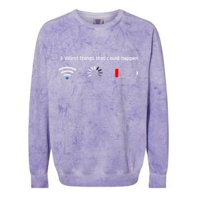 No WiFi No Battery Loading Geek Colorblast Crewneck Sweatshirt