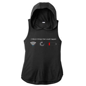 No WiFi No Battery Loading Geek Ladies PosiCharge Tri-Blend Wicking Draft Hoodie Tank