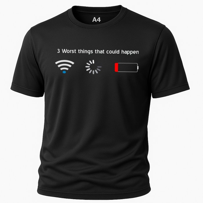 No WiFi No Battery Loading Geek Cooling Performance Crew T-Shirt