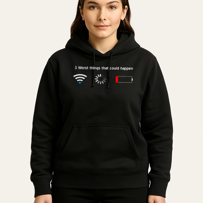 No WiFi No Battery Loading Geek Hoodie