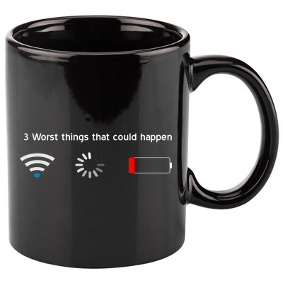 No WiFi No Battery Loading Geek 11oz C Handle Ceramic Mug