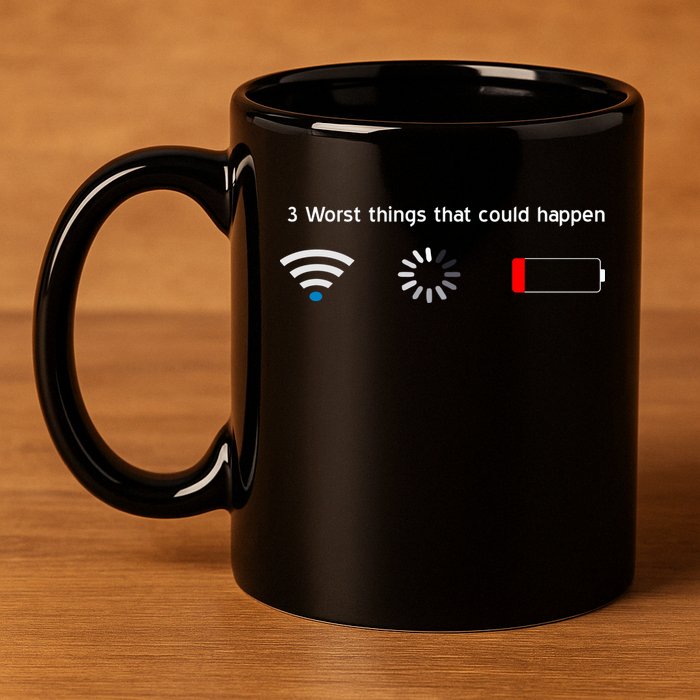 No WiFi No Battery Loading Geek 11oz C Handle Ceramic Mug