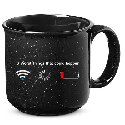 No WiFi No Battery Loading Geek 15oz Campfire Ceramic Mug