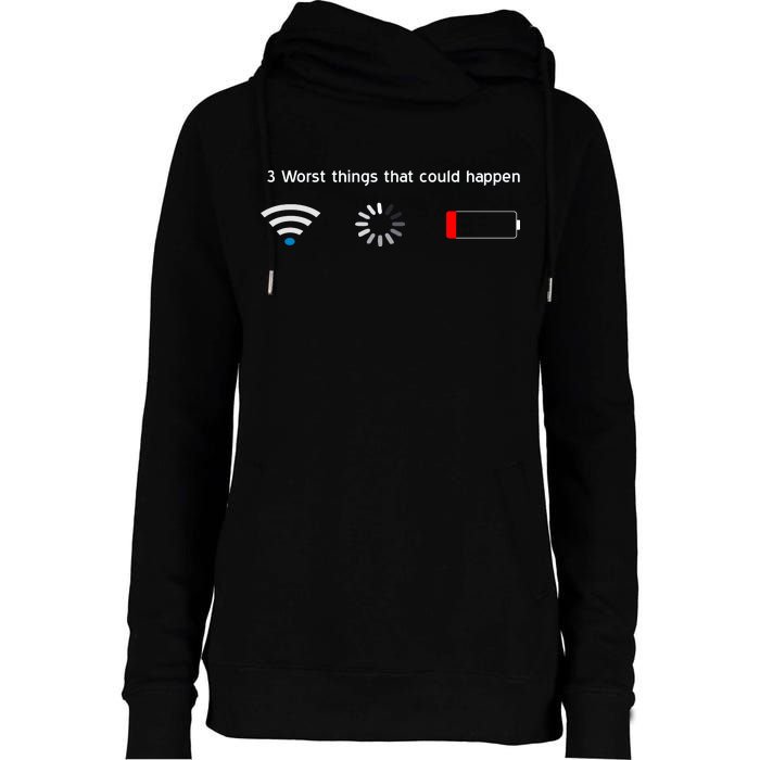 No WiFi No Battery Loading Geek Womens Funnel Neck Pullover Hood