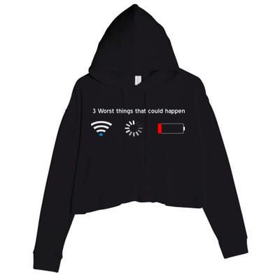 No WiFi No Battery Loading Geek Crop Fleece Hoodie