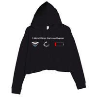 No WiFi No Battery Loading Geek Crop Fleece Hoodie