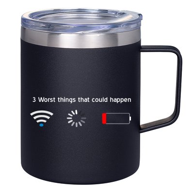 No WiFi No Battery Loading Geek 12oz Stainless Steel Coffee Mug