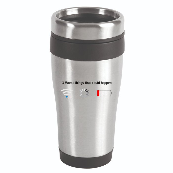 No WiFi No Battery Loading Geek 16oz Travel Tumbler