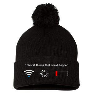 No WiFi No Battery Loading Geek Pom Pom 12in Knit Beanie