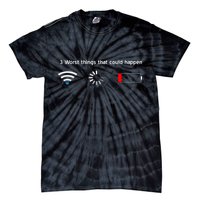 No WiFi No Battery Loading Geek Tie-Dye T-Shirt