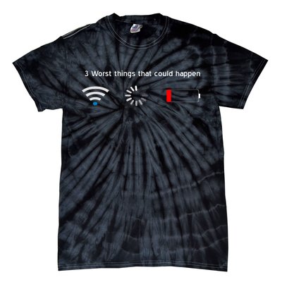 No WiFi No Battery Loading Geek Tie-Dye T-Shirt