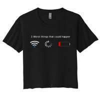 No WiFi No Battery Loading Geek Women's Crop Top Tee