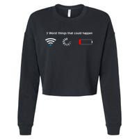 No WiFi No Battery Loading Geek Cropped Pullover Crew