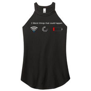 No WiFi No Battery Loading Geek Women's Perfect Tri Rocker Tank