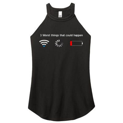 No WiFi No Battery Loading Geek Women's Perfect Tri Rocker Tank
