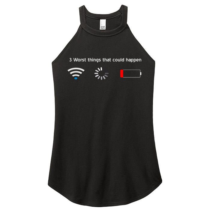 No WiFi No Battery Loading Geek Women's Perfect Tri Rocker Tank