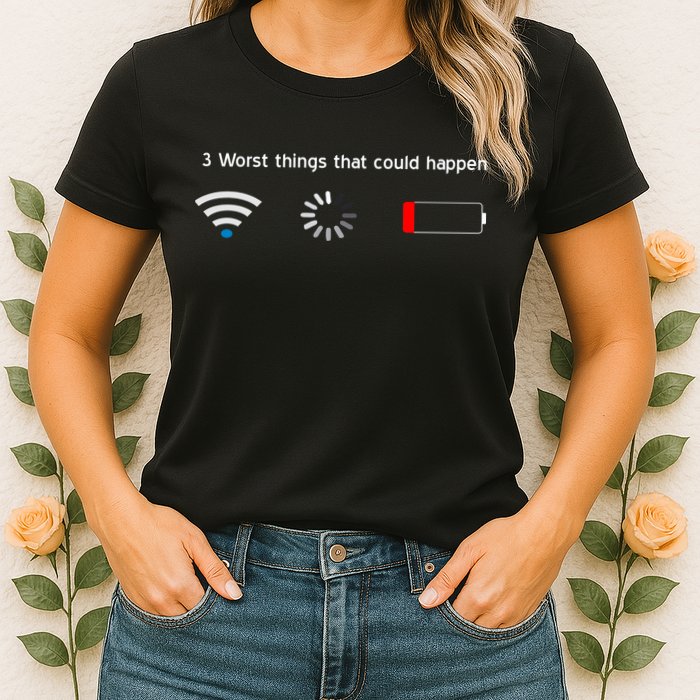 No WiFi No Battery Loading Geek Womens T-Shirt